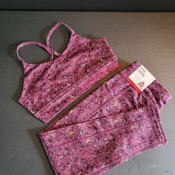 REEBOK Fitted Stretch Workout Top & leggings. Girls Size L (10-12), NWT - Picture 3 of 9